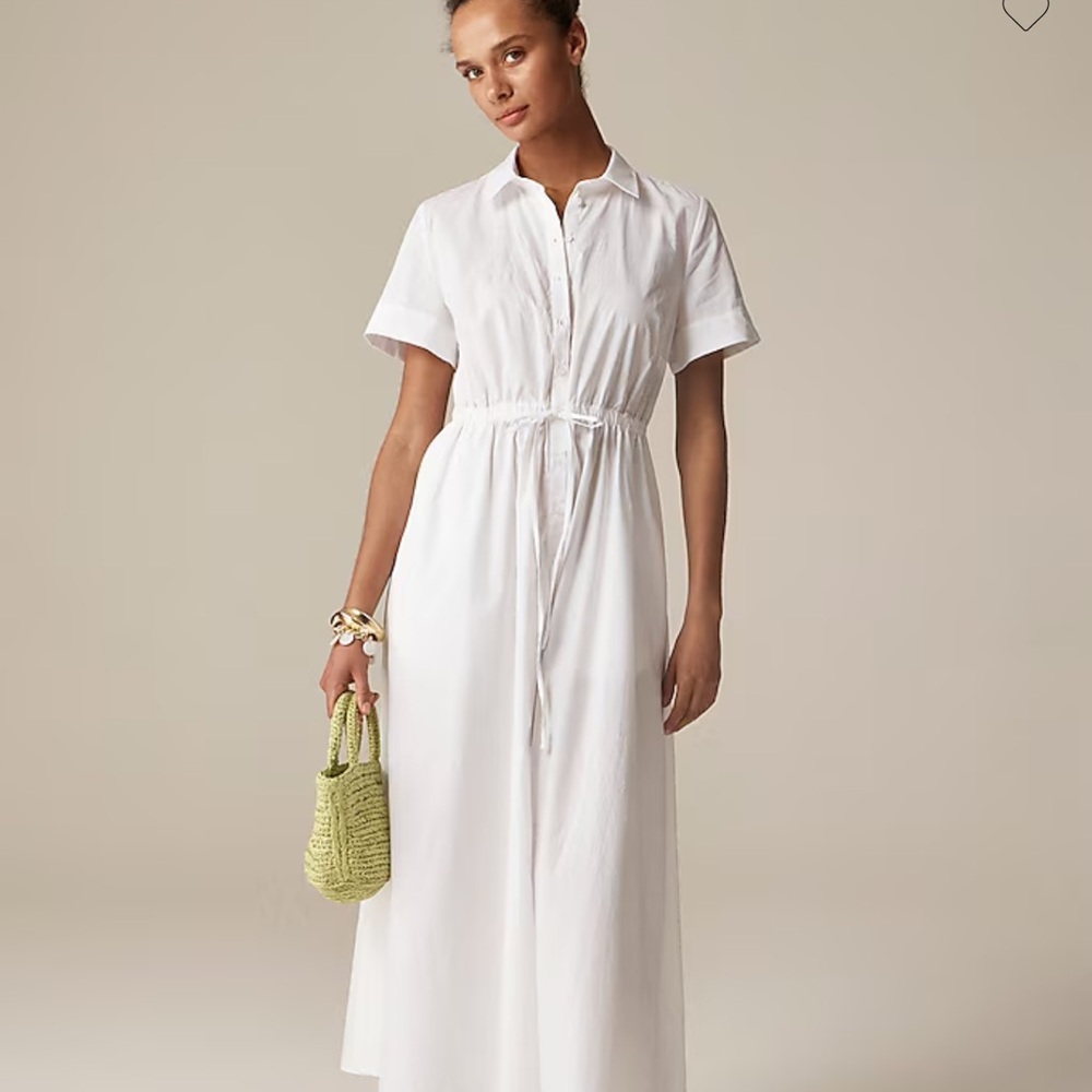 J. Crew Cerise Shirtdress in Cotton Poplin